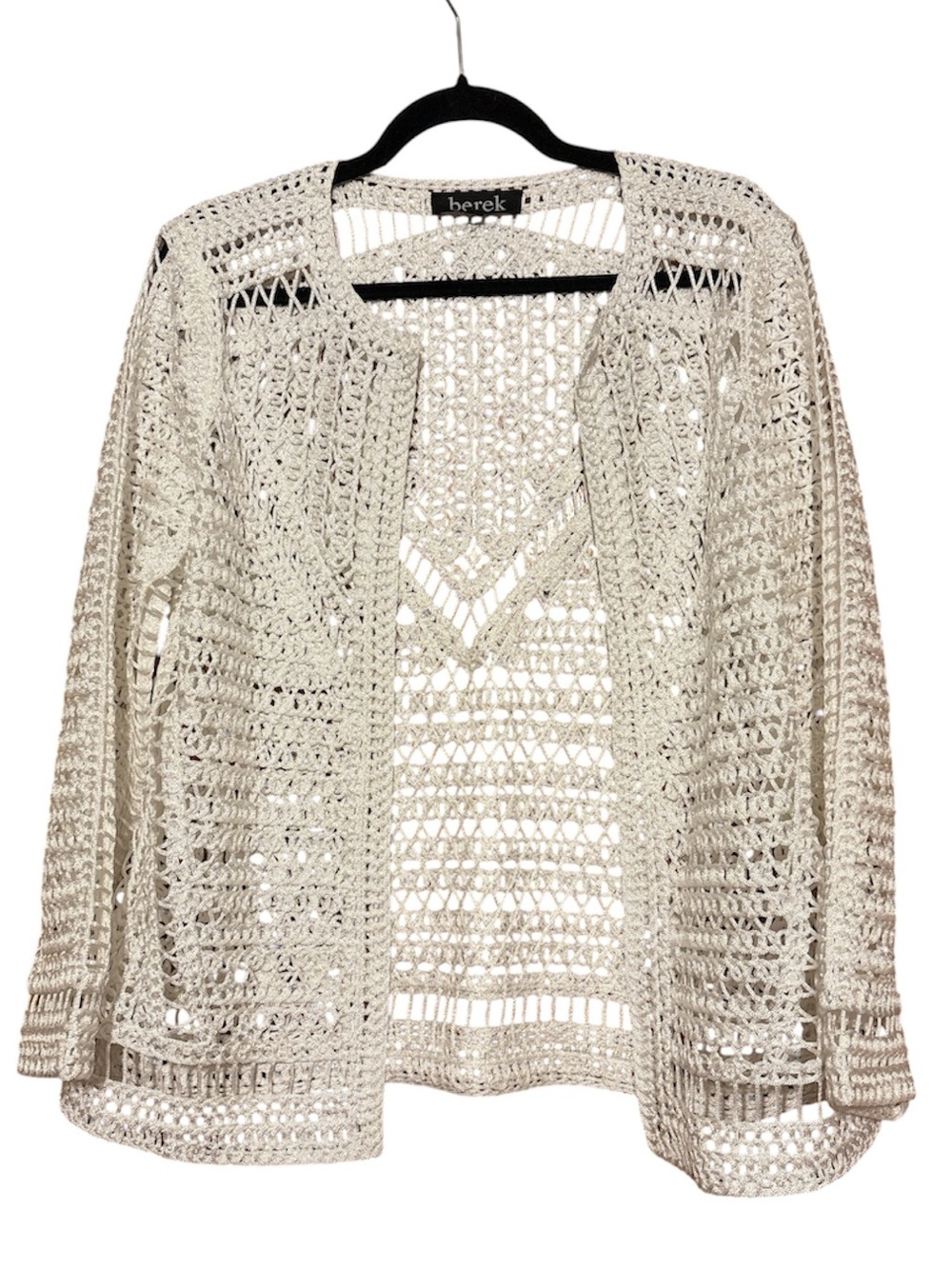 Berek Ladies White Jacket Blazer Formal Wedding Crochet Knit M